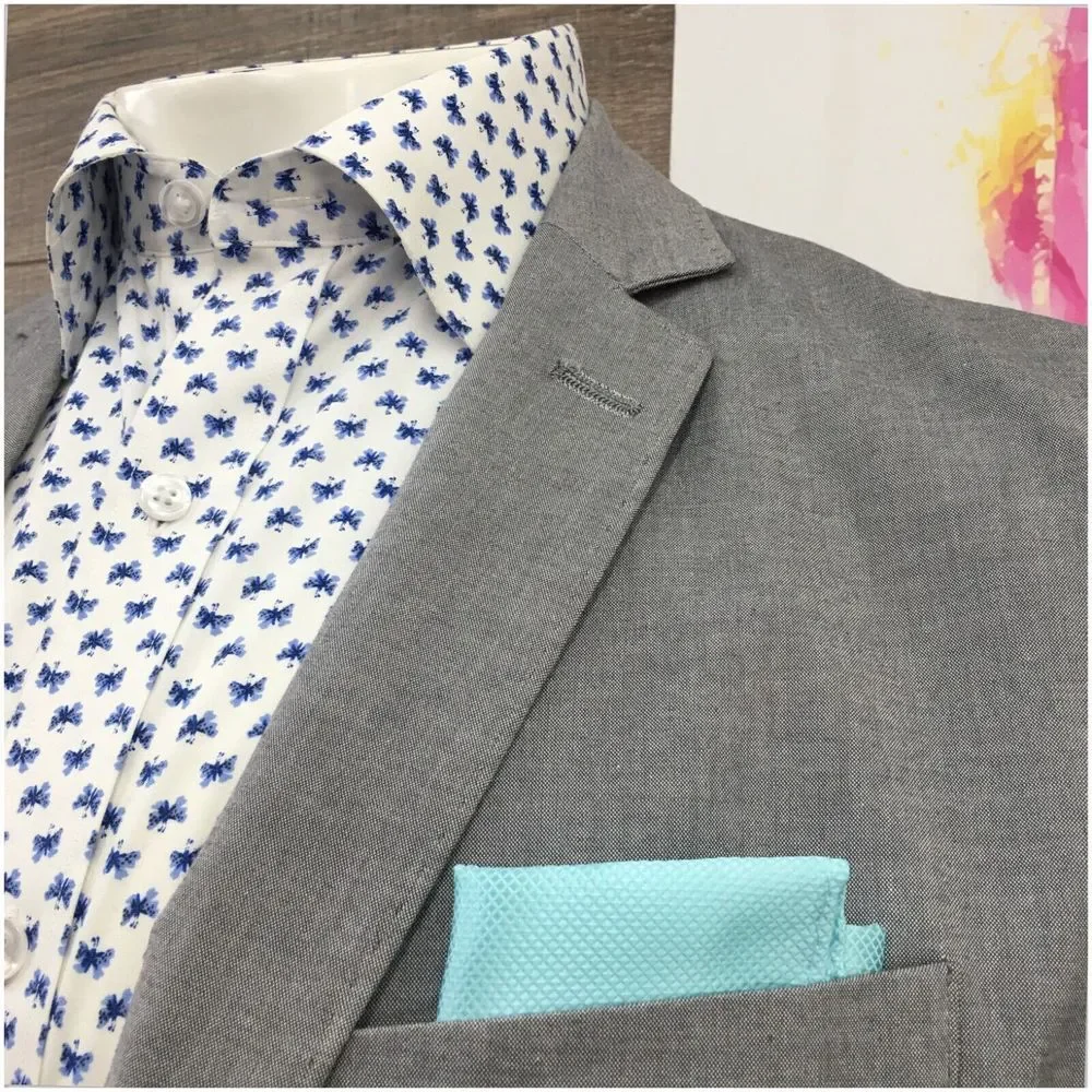 LAND'S END Mens Blazer Sport‎ Coat Casual Jacket Size 46R Gray Cotton Suit